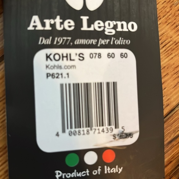 Arte Legno Serving Utensils and Coasters Solid Olive Wood Italy Hosting Dining - Picture 2 of 6